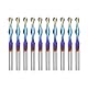 QUARKZMAN 10 Stück Kugelfräser CNC-Fräser, 1/8 Blau Nano-beschichtet, Spiralnut, 2 Schneiden aus Vollhartmetall, 1/8 (3,175 mm) Schaft, 1/16 Schneidlänge, 1-1/2 Gesamtlänge