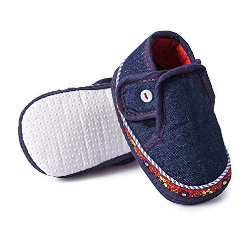 Image of Butterthief Unisex Baby Prewalking Shoes for Newborn Boys & Girls | Soft Sole Infant Bootie with Anti-Slip Bottom | Lightweight Cotton Footwear Early Walker Shoes (6-9 Months, 12 CM)