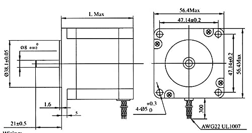 Nema23 Stepper Motor 76Mm Dual Shaft 3A 270Oz-In 4 Lead Wire For Cnc Router Engraving Milling/3D Printer #TOP5