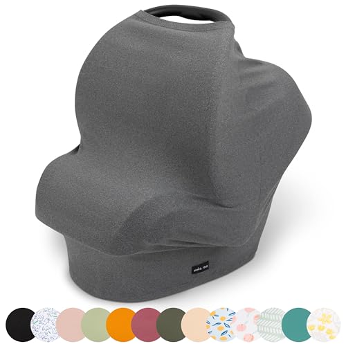 Image of Breathable Nursing Cover Up and Car Seat Cover for Babies Simka Rose - Breastfeeding Cover for Baby Boy & Girl - Adjustable Stretchy Infant Carseat Canopy Carrier Cover for Summer - Must Have Registry