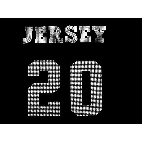 Large Rhinestone Custom Sports Jersey Number and Name Iron on Transfer Decal for Sports Fan Football Mom Bling DIY Upto 6 Letters All CAPS Cover