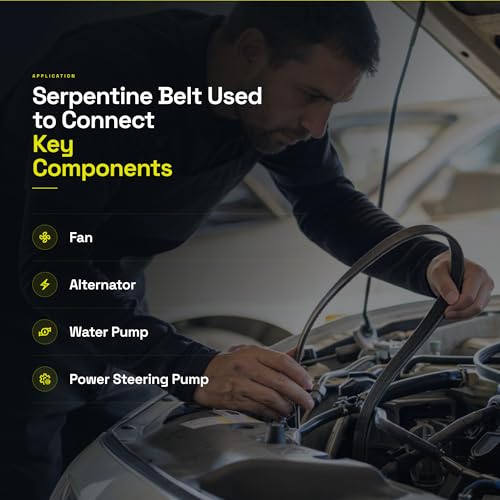 Image of 252122GGA1 Serpentine Drive Belt with Hyundai 15-19 Sonata