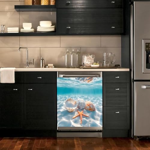 Image of BVBOX Dishwasher Magnet Cover 23 inchx26 inch, Reusable Magnetic Refrigerator Covers, Decorative Magnets Cover Fridge Door Skin Panel Stickers for Home Kitchen Appliance