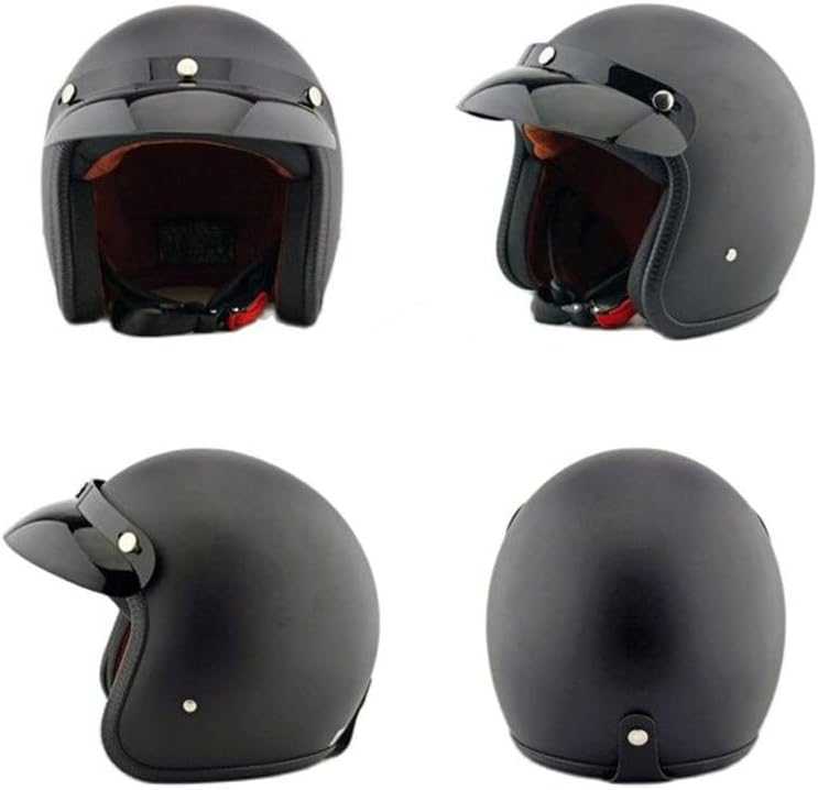 Miniatura 4 de Casco de motocicleta retro Harssidanzar 34 con cara abierta, estilo vintage para hombres y mujeres, aprobado por el Departamento de Transporte CU601