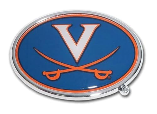 Image of Elektroplate University of Virginia Cavaliers Color & Chrome Plated Premium Metal Car Truck Motorcycle NCAA College Emblem