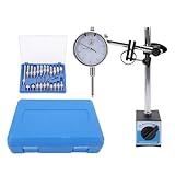 Oreilet Indicador de Marcación con Soporte de Base Magnética, Indicador de Prueba de Dial Magnético Brazo Largo con Ajuste Fino, 0-1.0" Gage de Probador, Precisión 0.001"