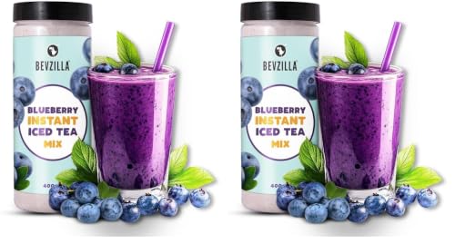 Image of Bevzilla Blueberry Instant Iced Tea Mix - 400 Grams | Perfect For Summers| Refreshing| Premix Powder (Pack of 2)