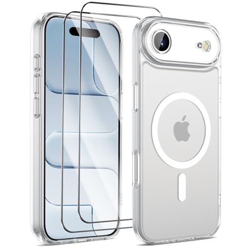 HGH 3 in 1 für iPhone Air Hülle mit Kameraschutz für Magsafe, mit 2 Schutzglas, [Militärschutz] Durchsichtige Rückseite Dünn Magnetisch Hülle für iPhone Air Case, Transparent