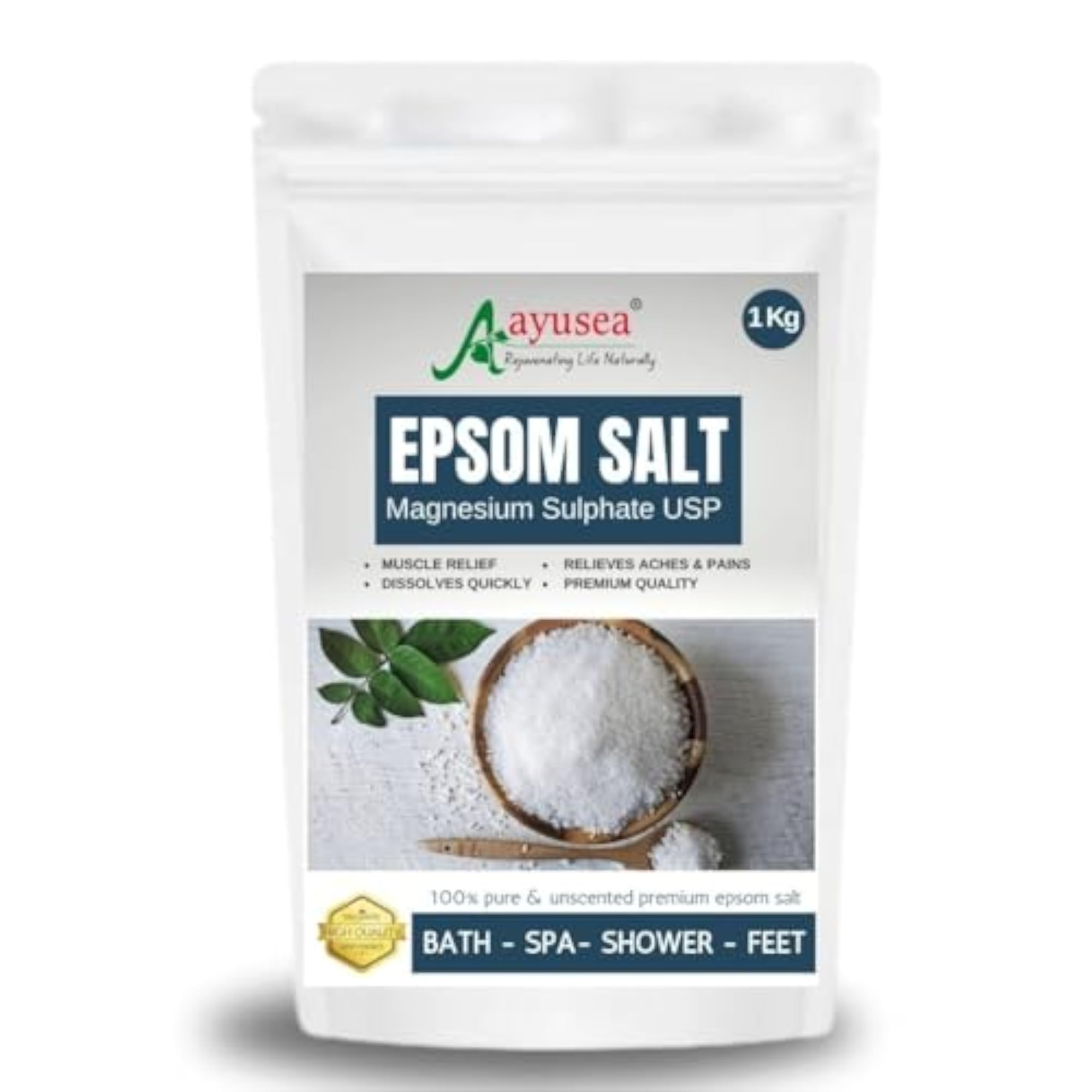 Epsom Bath Salt for Muscle Relaxation & Foot Soak, 1kg