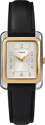 Timex Women's TW2T28900 Meriden Black/Two-Tone Leather Strap Watch