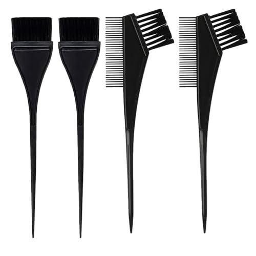 Pinceau Coloration Cheveux, 4PCS Pinceau Coloration, Pinceau Teinture, Petite Brosse a Cheveux, Brosse à Coloration, Idéal pour Maison et Salon de Coiffure