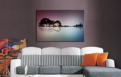 Music Wall Decor Guitar Tree Island Canvas Print Music Room Decor Guitar Poster Guitar Decor Music Art Wall Decor Musical Wall Art Framed Guitar Canvas Wall Art For Living Room Bedroom Decor (24''Hx36''W) #TOP4