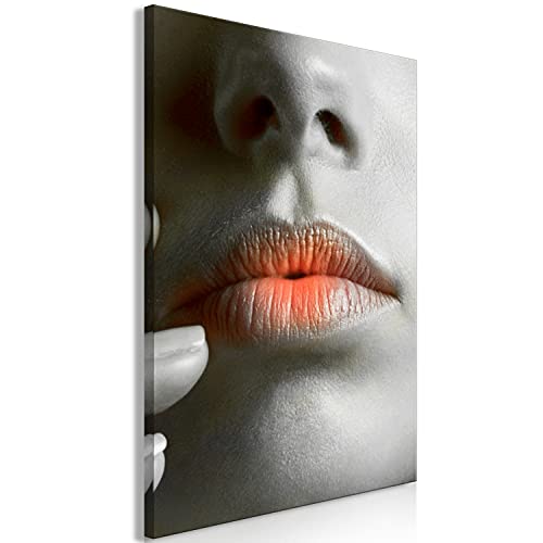 artgeist Acoustic Canvas Wall Art Print Woman Lips 24x35 in - 1pcs Picture with Acoustic Foam Sound Print Artwork Room Acoustics Soundproofing h-A-0119-b-a