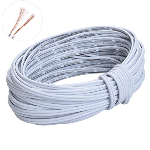 20m(66ft) 20AWG 2Pin Extension Cable Wire Cord Line for Single Color LED Strip Ribbon Lights 3528 5050,2 Wire 20-Gauge Parallel Wire