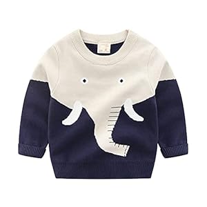Baby Toddler Boys Knit Sweater Girls Pullover Sweatshirt Kids Long Sleeve Crew Neck Animals Cartoon Tops Winter Spring