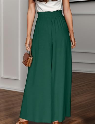 Wide Leg Pants for Women Summer Flowy Pants Elastic Waist with Pockets Palazzo Lounge Pants4