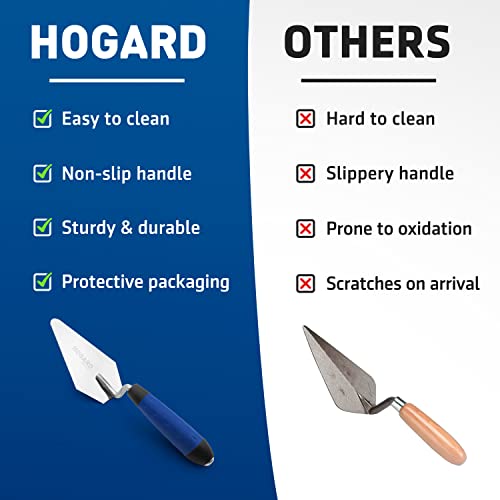 HOGARD 5" Pointing Bricklayer Trowel Premium | Stainless Steel, with Soft Grip Handle | Best Marshalltown Trowel for Your Bricklaying Tools. - Image 4