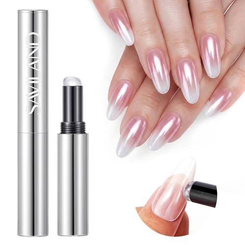 SAVILAND Chrom Nagelpuderstift mit Luftkissen: Ultra-Reflektierendes Chrompuder für Nägel Kleckerfreier Tragbarer Nagelpuderstift für Spiegeleffekt Chrome Nageldesign DIY Maniküre Glitzerdekoration