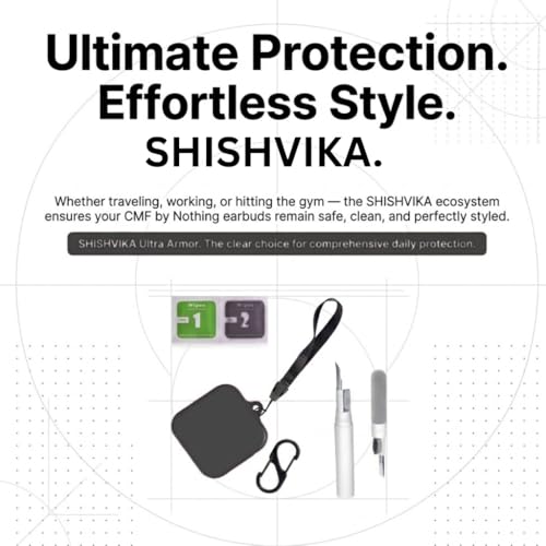 Image of SHISHVIKA Ultra Armor Silicone Case Cover Compatible for CMF by Nothing Buds Pro 2 / Buds 2 Plus /Buds 2 (Black, Combo - Kit)