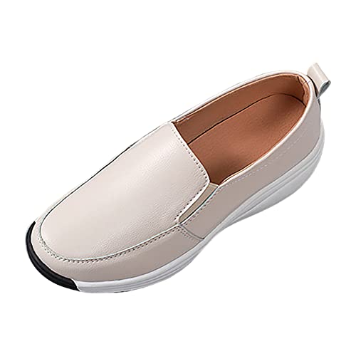 Dame Mary Janes Pumps Chunky High Heel Kleid Schuhe Knöchel Schnalle Runde Kappe Pumpen, Dicker Absatz Pumps für Damen Sneaker Damen Leder Damen Zehentrenner Sandalen Slipper Damen weiß