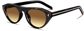 Retro kleine ovale Sonnenbrille für Frauen Männer trendy chic Katzenauge schmale Sonnenbrille Mode Sunnies