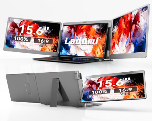 Image of Laptop Screen Extender, 15.6 inch FHD Laptop Monitor Extender, Triple Portable Monitor for 12 inch-17.3 inch Laptops, Plug & Play, 360 Rotation Screen, Compatible with MacOS /Wins /Switch /Surface