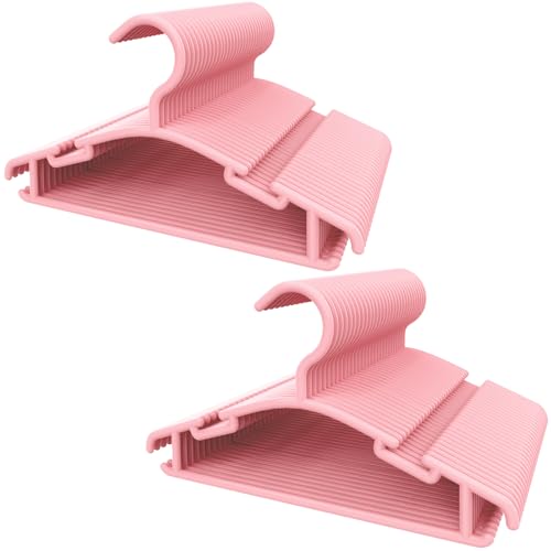Image of GoodtoU Pink Baby Hangers, 60 Pack Kids Clothes Hangers for Small Childrens Girl Infant Child Baby Clothes Hangers for Closet