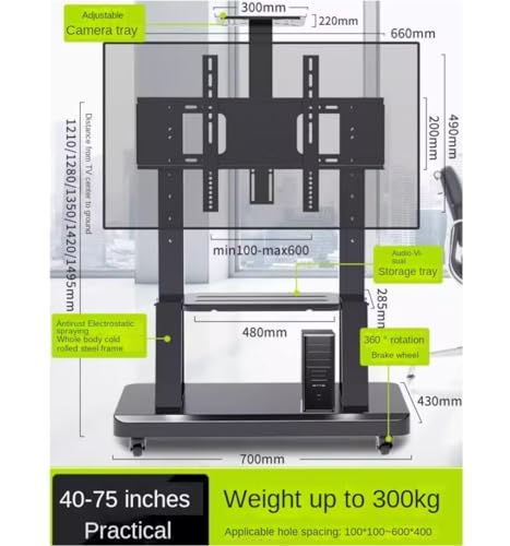Soporte Universal para TV móvil ajustable para 32-75 pulg. miniatura 2