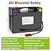 LGNUO 24V 12AH Wheelchair Replacement Battery - 24V Lithium Battery Extended Life with 30A BMS/Level Disply Screen, Removable Premium Lithium Battery for 500-1000W Electric Wheelchairs