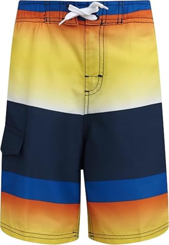 Image of Kanu Surf Boys' Victor Stripe Quick Dry Beach Board Shorts Swim Trunk