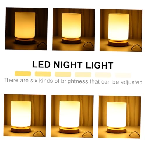Lámpara LED de madera táctil para mesa de noche miniatura 6