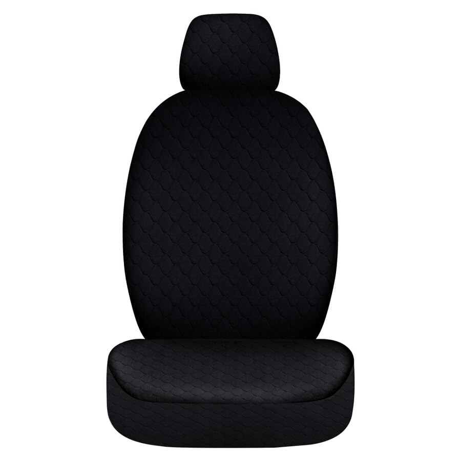 Norris Coprisedile Singolo Universale per Auto/SUV Nero in Cotone Soft, Protettivo, Lavabile, Compatibile con Airbag, Installazione Rapida, Adatto a Sedili Standard con Poggiatesta Regolabile