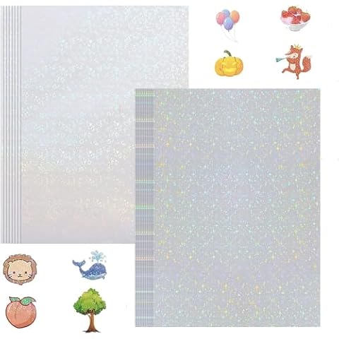 24 Sheets Holographic Laminate Vinyl Sheets (Star-Pattern)+24 Sheets Holographic Laminate Vinyl Sheets(Heart-Patterns) Cover