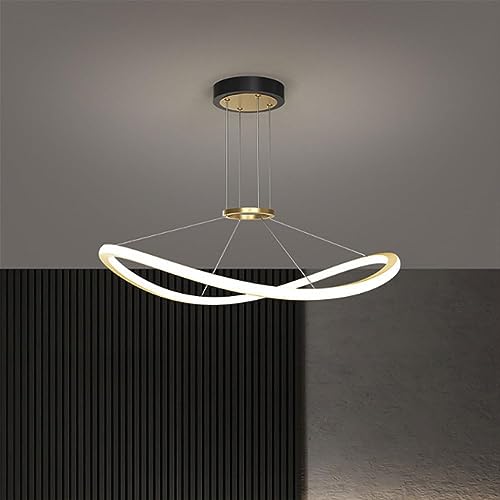 Chandelier gold circular flush mount dimmable plafonnier suspension noir