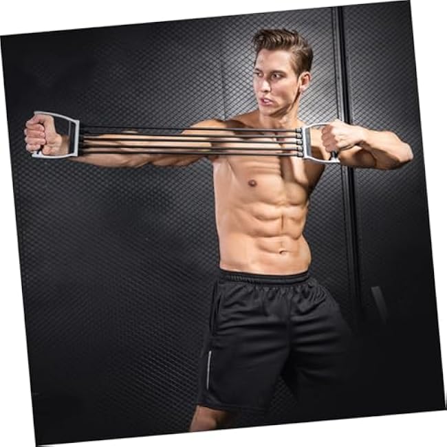 1Pc Chest Developer Fitness Rope Indoor Exercise Equipment for Strengthening Arms Chest Shoulders Durable Elastic Resistance Trainer with Wall Pulley for Home