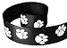 Hip Girl 1.5" High School College Spirit Grosgrain Fabric Ribbon For Sport Team, Gift Package Wrap, Hair Bow Clip Accessories Making, Sewing--Paw Prints, Zebra, Leopard, Cheetah (5yd Paw, Black)