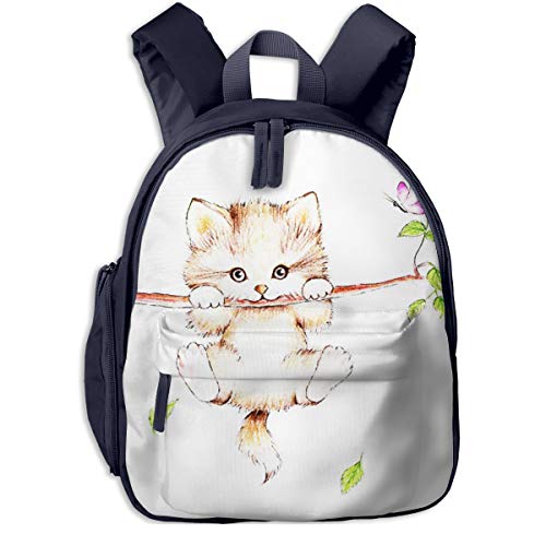 Mochilas Infantiles  Bolsa Niño Bebe Guarderia Escolar con Gato Gatito Árbol para Niños