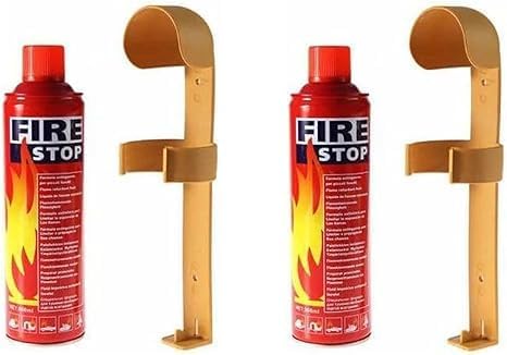 500ml Portable Fire Extinguisher Aerosol Spray with Mounting Bracket – 2 Pack