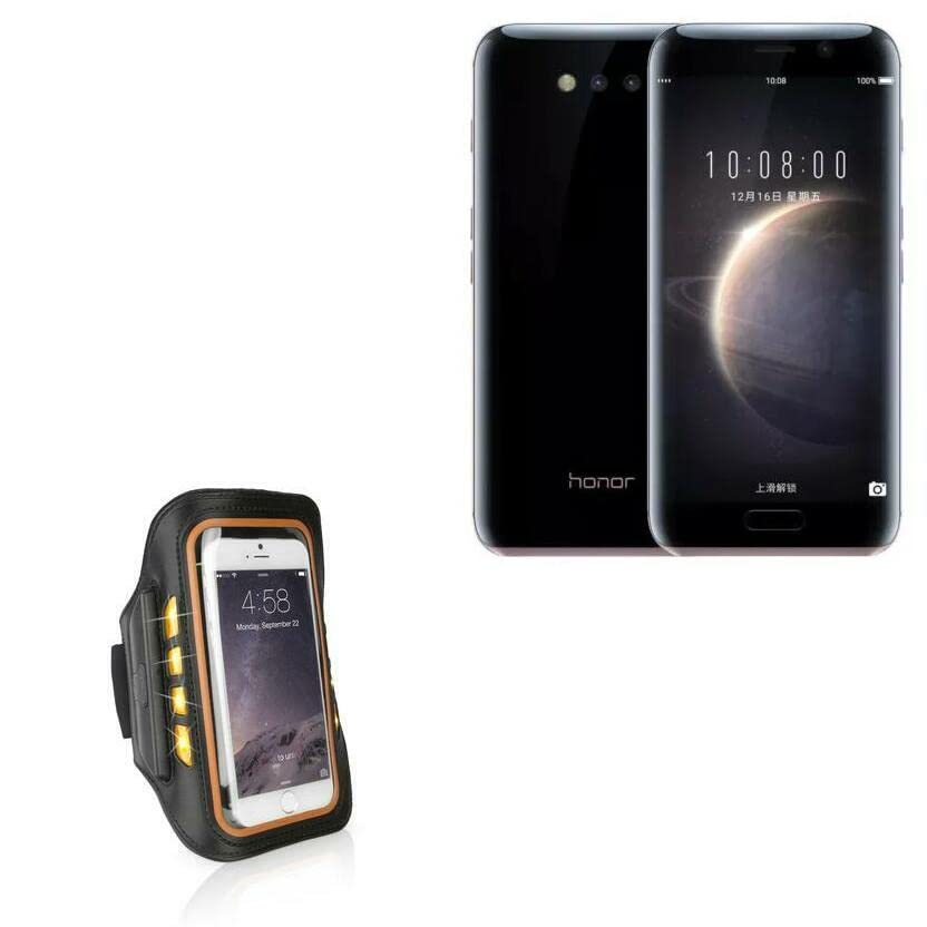 BoxWave Case Compatible with Honor Magic (Case by BoxWave) - JogBrite Sports Armband, High Visibility Safety Light LED Runners Armband for Honor Magic - Bold Orange