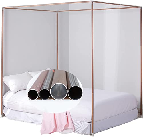 Cama Engrosada de Tamaño Completo, Soporte para Mosquitera para Dormitorio Doble, Poste de Dosel de Metal para el Hogar (Color: Aleación de Aluminio 100X200Cm)