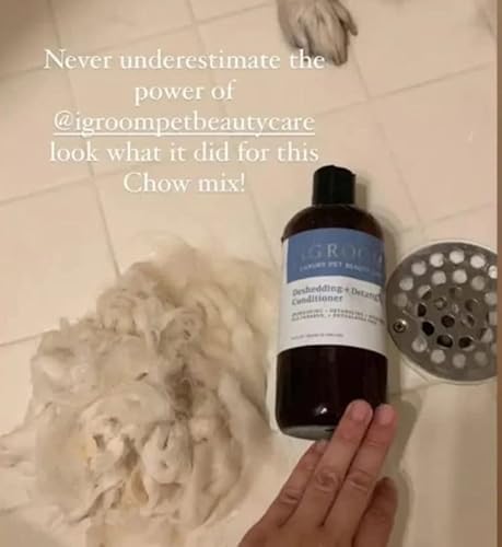 Igroom Deshedding & Detangling Dog Conditioner, Luxury Pet Beauty Care, Loosen Tangles + Unwanted Undercoat, Adds Shine + Volume, Made In Usa, 16 Oz #TOP2