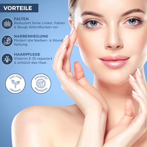 Kanzy Vitamin-E-Öl-Tropfen für Kosmetik, 60 ml, d-Alpha-Tocopherol, Anti-Falten, Anti-Aging, Vitamin-E-Öl gegen alle Arten von Falten, für Haut, Nägel und Haare – Bild 4