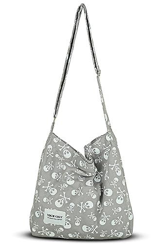 Image of Hobo Crossbody Bag for Women - Large Cotton Tote Shoulder Purse | Adjustable Strap