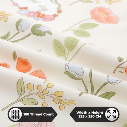 Image of Dew Cotton Bedsheet for Double Bed 160 TC 250 x 225 CM, Beige