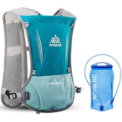 Hydration Backpack Bicycle Bag 5L Lightweight Hiking Backpack for Outdoor Hiking Climbing Running Cycling Biking Backpack with Hydration System for Men and Women (Light Blue with 1.5l Water Bladder) Cover