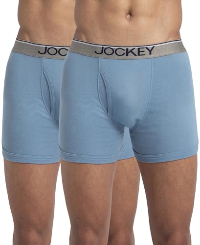 Image of Jockey 8015 Men's Super Combed Cotton Rib Solid Trunk with Ultrasoft Waistband (Pack of 2)