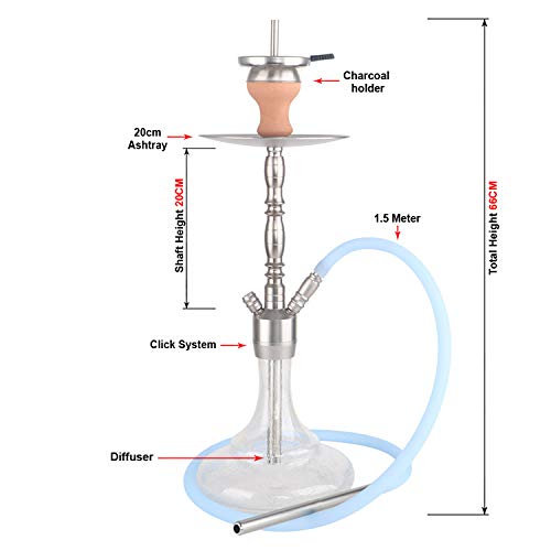 TYX HOME Ultrahohe Aluminium-Shisha, Shisha-Kit, KTV, Bar (66 cm) – Bild 6