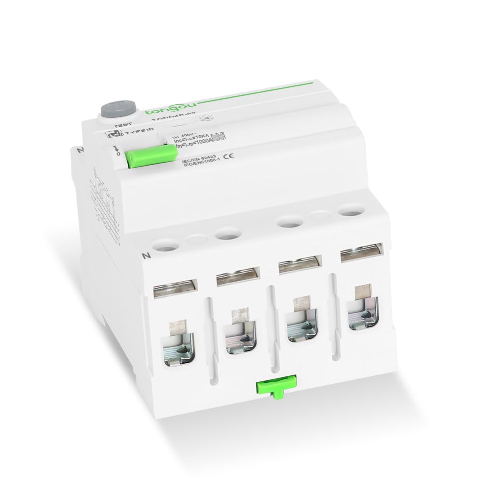 Wyłącznik Różnicowoprądowy Typu B AC/DC / 63 A - 30 mA / 4-Biegunowy / 10KA / 400V / ładowarka do Pojazdów Elektrycznych/Wyłącznik Różnicowoprądowy TONGOU