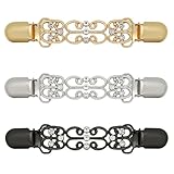 ROPAKED 3 Pcs Sweater Clips Waist Cinch Clips Vintage Dress Clip Back Cinch Shawl Cardigan Collar Clip to Tighten Dress Pant Waist Tightener for Women (Simple), Currency, Metal, no gemstone