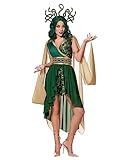 Spirit Halloween Adult Serpent Queen Costume - M | Serpent Queen Outfit | Emerald Green Dress with Snake Crown